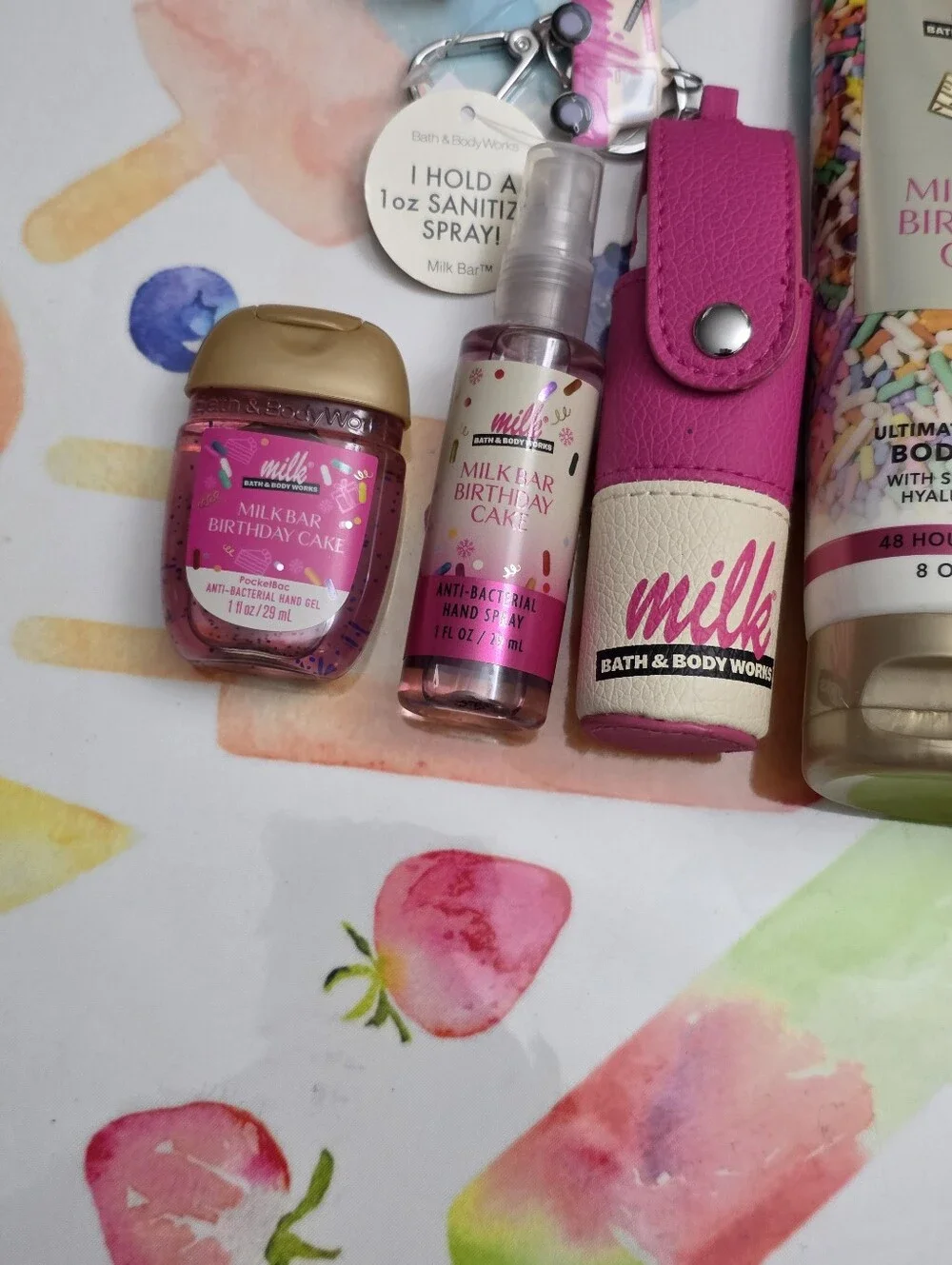 Bath & Body Works Milk Bar Birthday Cake Pink Gift Collection 14 Piece Set RARE